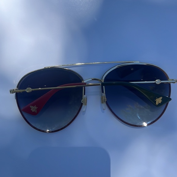 Gucci Authentic Red Glitter Framed Sunglasses, GG0351S 62 - Picture 4 of 6